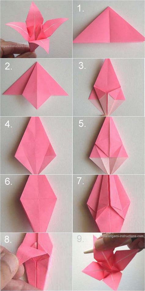 Origami Lily Tutorial 的图像结果