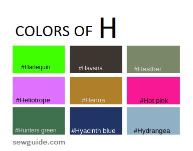Color Names In Fashion : Reference Guide For 100+ Colours - SewGuide