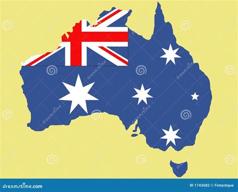 Australian Map and Flag Illustration Stock Vector - Illustration of union, land: 1743682