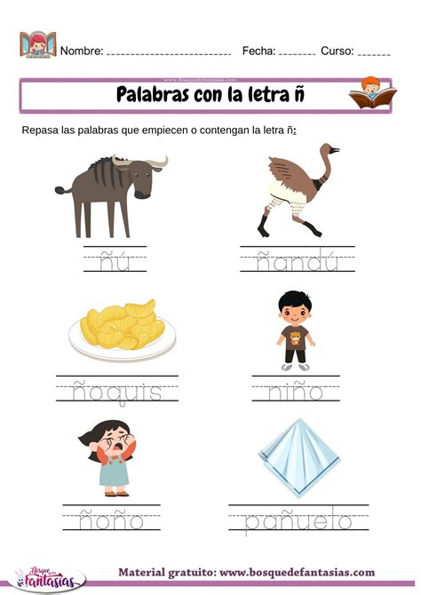 Palabras con la letra Ñ : Actividades y ejemplos para niños
