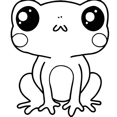 Coloring Page Frog Cute