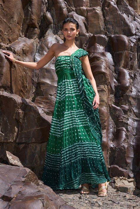 Dash and Dot - BANDHANI DRAPED SARI GOWN | Online Store – dash and dot