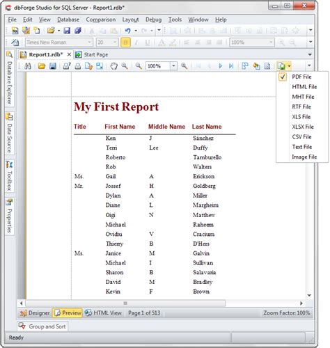 DBA Project SQL Server 的图像结果