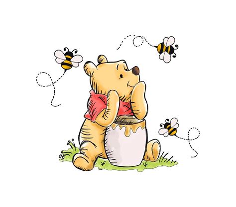 Honey Bear Watercolor Digital Clipart Bundle, Bear With Honey Pot Png ...