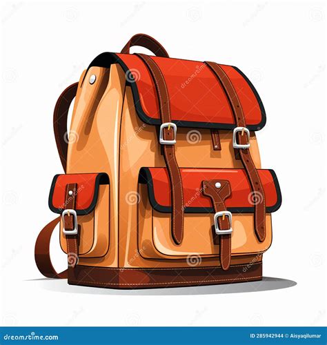 Illustration of a Simple and Medium-sized Backpack. Stock Illustration ...