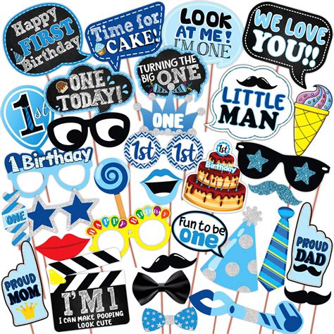Party Propz Birthday Photo Booth Props - Set of 26Pcs | Party Props for ...