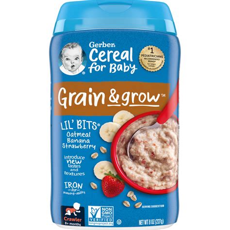 Gerber, Cereal for Baby, Grain & Grow, 8+ Months, Oatmeal Banana ...