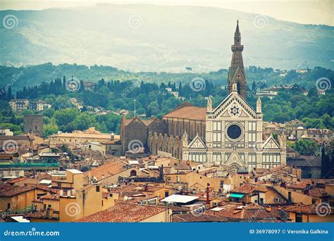Basilica Santa Croce, Florence Stock Image - Image of ancient, aerial ...