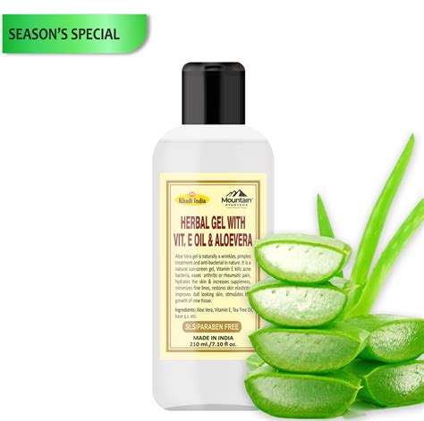 Khadi Herbal Gel with Aloe Vera & Vitamin E Oil 210 ml – Hydrating ...
