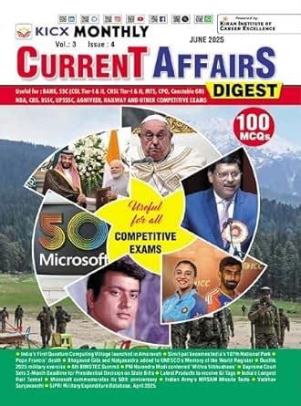 Buy KICX Monthly Current Affairs Digest June 2025 (English Medium ...