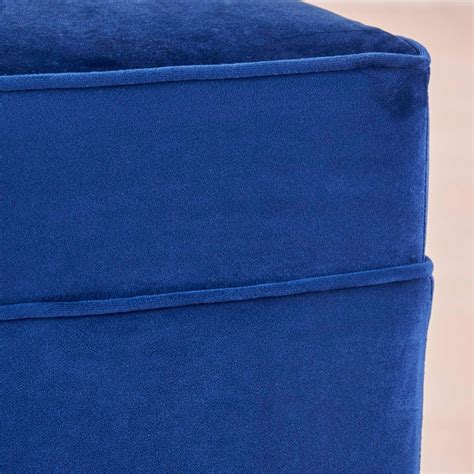 Buy Velvetica Fabric Ottoman - Blue from Home Centre at just INR 2495.0