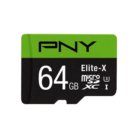 PNY Elite-X 64GB microSDXC Card with Adapter - UHS-I, U3 - up to 90MB ...