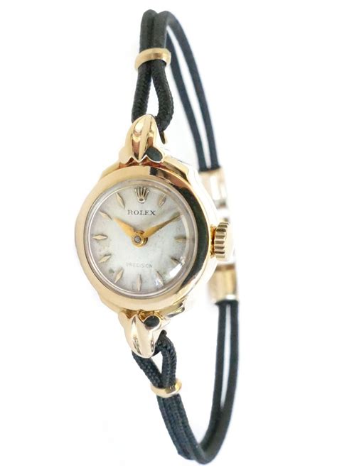 Vintage Rolex Precision 9181 Ladies 18K Solid Gold Cocktail Dress Watch