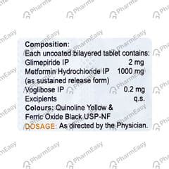 Voglow Gm 2mg Forte Strip Of 15 Tablets: Uses, Side Effects, Price ...