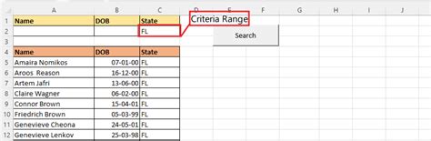 Excel Advanced Filter with a Macro Button 的图像结果