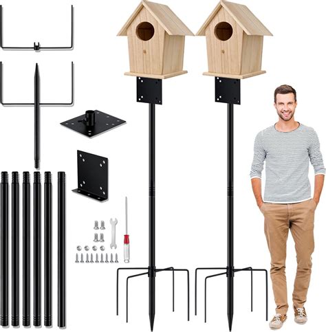 Amazon.com : Juexica 2 Set Bird House Poles for Outdoors, 108 Inch/9ft ...