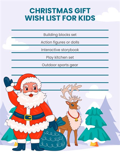 Free Christmas Wish List Templates, Editable and Printable