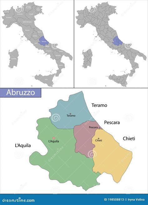 Abruzzo Region Map Stock Image | CartoonDealer.com #182140921