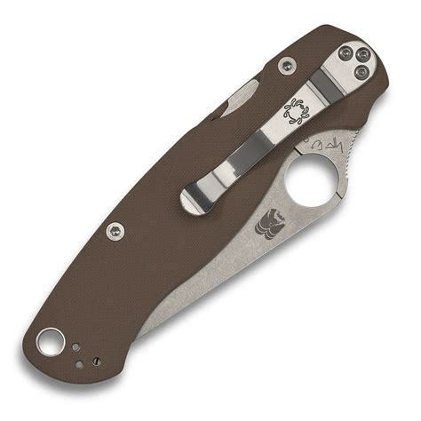 Spyderco Para Military 2 Compression Lock Brown G-10 Handle Stonewash ...