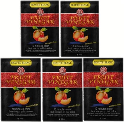 BEAUTE BLANC FRUIT VINEGAR HAIR COLOR PACK OF 5 POUCH PACK , BLACK ...