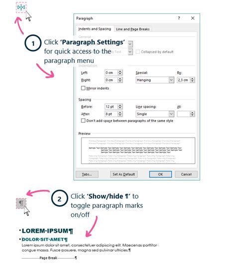 Image result for Word Paragraph Settings Icon