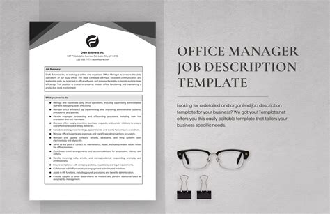 Office Manager Job Description Template - 9+ Free Word, PDF Format ...