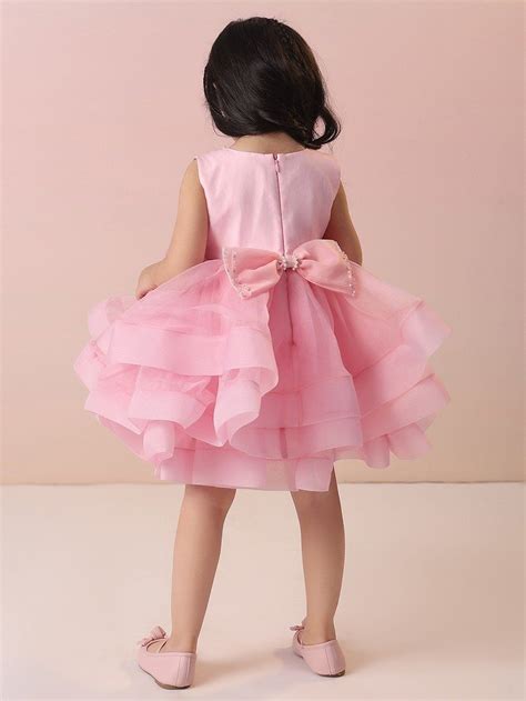 Buy Light Pink Pintuck Organza Layered Dress | CNSS24-24/CANI1 | The loom