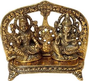 Ecommall Lakshmi/Laxmi Ganesha Murti Idol on Singhasan Decorative ...