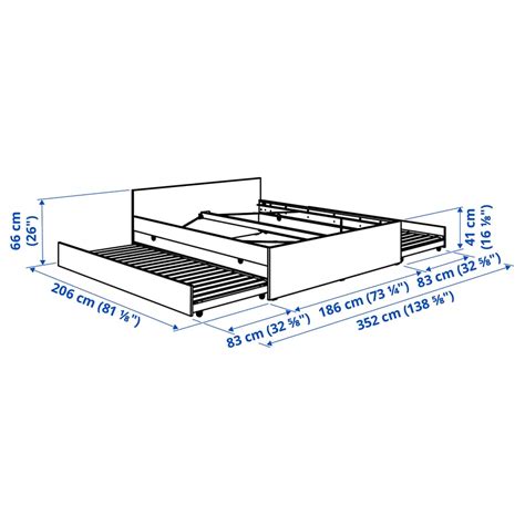 VIHALS bed frame with 2 trundle beds, white/Luröy, 180x200 cm (707 ...