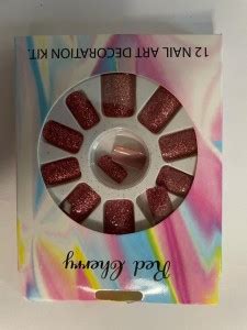 ABSQUAR PINKGLITTERFINISH French Manicure Full False Nails - Price in ...