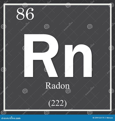 Radon Chemical Element, Dark Square Symbol Stock Illustration ...