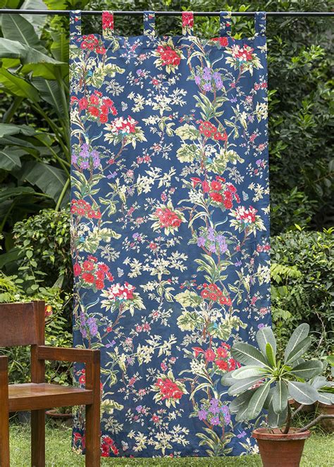 Get Printed Voile Curtain Corsica Multi Navy at ₹ 1480 | LBB Shop