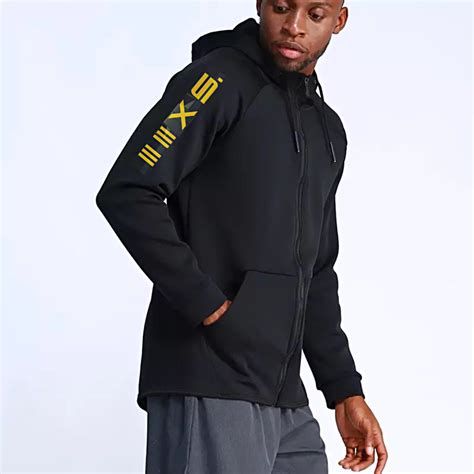 GOLD SIGNATURE Athleisure Hoodie Full sleeves Black – MUSCLE MANIAXS