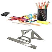 EMRAW 4 Pieces Math Geometry Tool Triangle Protractor Durable ...