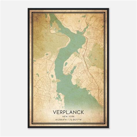 Vintage Verplanck New York Map Poster, Verplanck NY City Road Wall Art ...