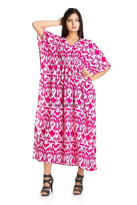 Buy Handicraft-Palace" Ethnic Handmade Pink Ikat Printed Woman Kaftan ...