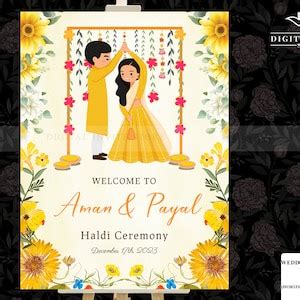 Buy Haldi Welcome Signages as Haldi Signs Haldi Ceremony Signs & Online ...