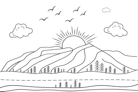 Hills Drawing For Kids