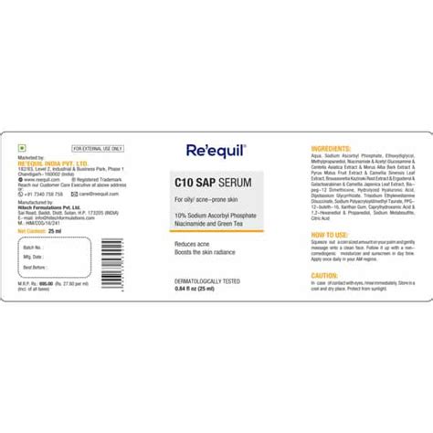Buy RE'EQUIL C10 SAP VITAMIN C SERUM 25ML Online & Get Upto 60% OFF at ...