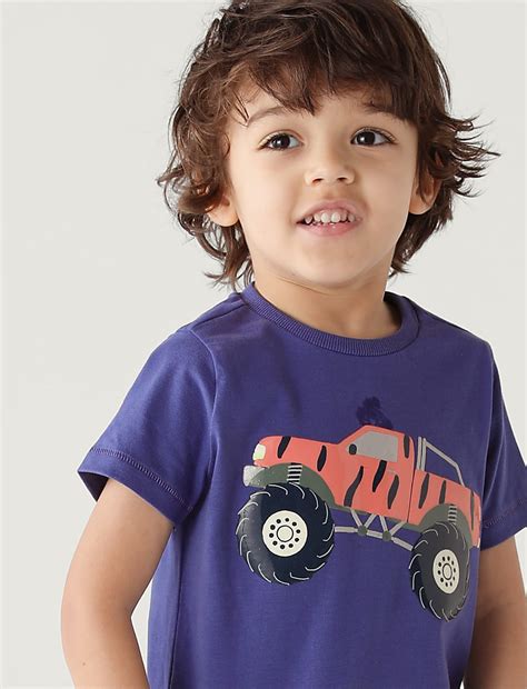 Buy Pure Cotton Monster Truck T-Shirt at Marks & Spencer