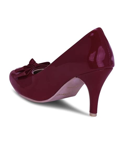 Buy Get Glamr Women's Soft Bow Pumps |Maroon at Amazon.in