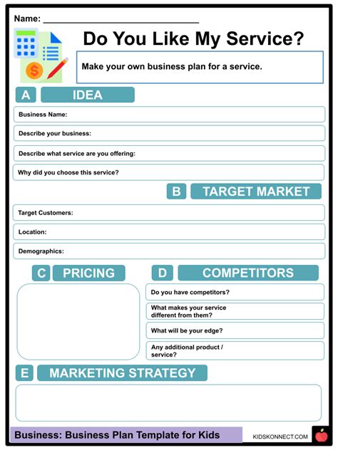 Business Plan Template for Kids 的图像结果