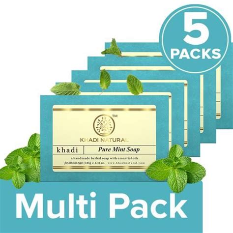 Buy Khadi Natural Pure Mint Handmade Herbal Soap Online at Best Price ...