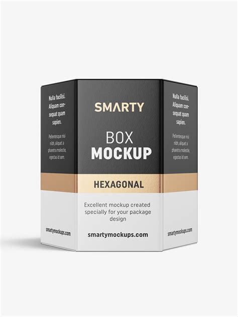 Hexagonal box mockup / white - metallic - kraft - Mockups Design
