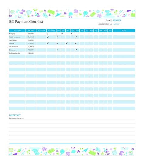 Bill Pay Free Printable Calendars