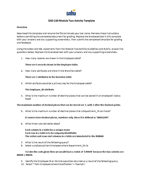 Image result for Dad220 SNHU Module 3 Lab