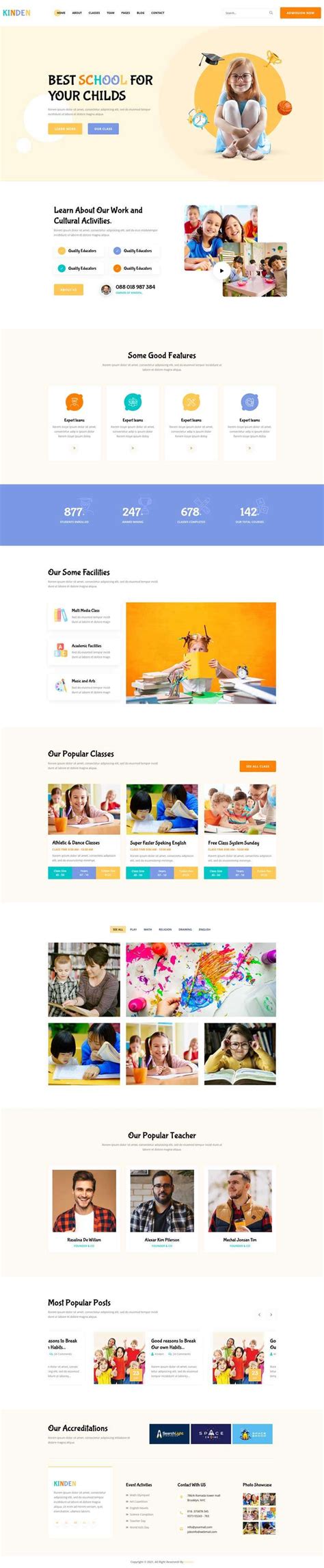 幼儿园教育培训机构网页模板