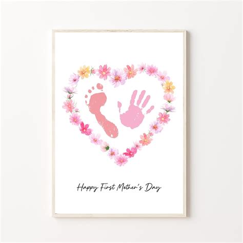 First Mother's Day Handprint Craft Art, Printable | 1st Mothers Day ...