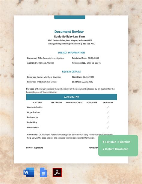 Editable Review Templates in Word to Download