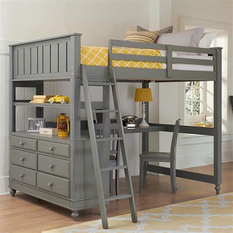 Loft Bunk Bed With Desk | Platform Bed With Box Spring